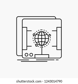 3d, dimensional, holographic, scan, scanner Line Icon. Vector isolated illustration