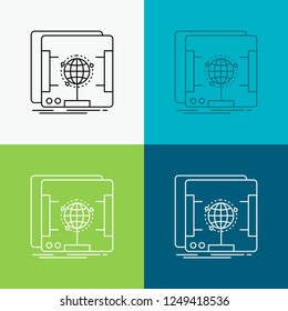 3d, dimensional, holographic, scan, scanner Icon Over Various Background. Line style design, designed for web and app. Eps 10 vector illustration