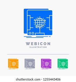 3d, dimensional, holographic, scan, scanner 5 Color Glyph Web Icon Template isolated on white. Vector illustration