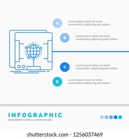 3d, dimensional, holographic, scan, scanner Infographics Template for Website and Presentation. Line Blue icon infographic style vector illustration