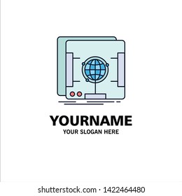 3d, dimensional, holographic, scan, scanner Flat Color Icon Vector
