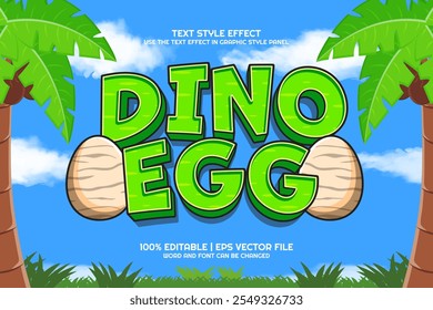 3d Dino Egg Cartoon Editable Text Effect