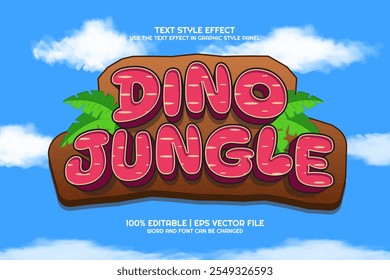 3d Dino Jungle Cartoon Editable Text Effect