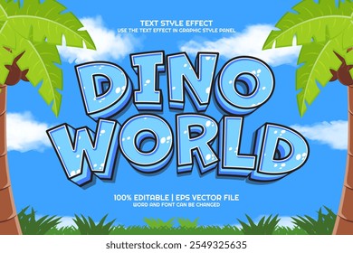 3d Dino World Cartoon Editable Text Effect