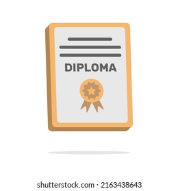 3d diploma certificate concept in minimal cartoon style
