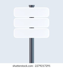 3d direction road sign icon with shadow isolated on gray background. Render of template crossroad street sign to choose the right direction and street. 3d cartoon simple vector illustration