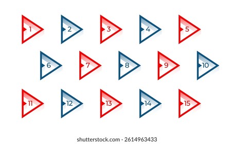 3d directional bullet points background in set vector 