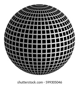 3D disco ball mirror ball vector for the light and music of the discos