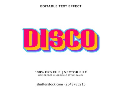 efeito de texto estilo Disco 3D Retro