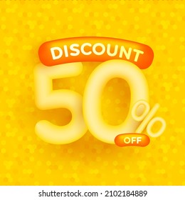 Diseño de vectores de descuento 3D con fondo amarillo