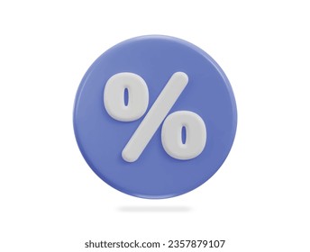 3d discount percentage icon illustration