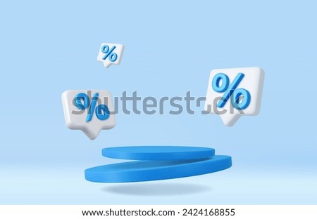 3d Discount product sale podium. Special offer composition. Stage Podium Scene with for Award, Decor element background. 3d render. Vector illustration