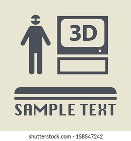 3d display icon or sign, vector illustration