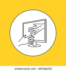 3D display line icon. Vector illustration.