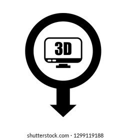 3d display and map pin. logo concept. Designed for your web site design, logo, app, UI