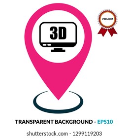 3d display and map pin. logo concept. Designed for your web site design, logo, app, UI