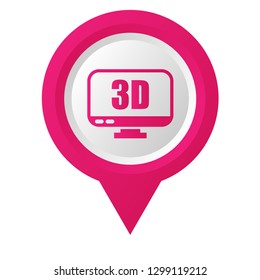 3d display and map pin. logo concept. Designed for your web site design, logo, app, UI