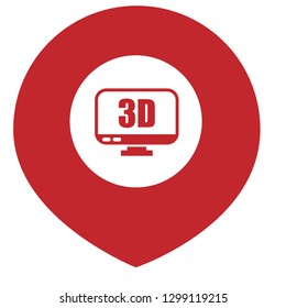 3d display and map pin. logo concept. Designed for your web site design, logo, app, UI