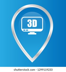 3d display and map pin. logo concept. Designed for your web site design, logo, app, UI