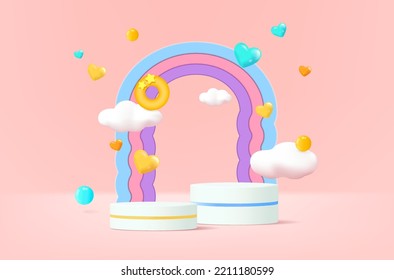 3d display podium for showing products or kid products presentation 