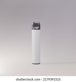 3 quinquies cigarrillo electrónico desechable sobre fondo gris. El concepto de tabaco moderno, vaporización y nicotina. Ilustración vectorial.