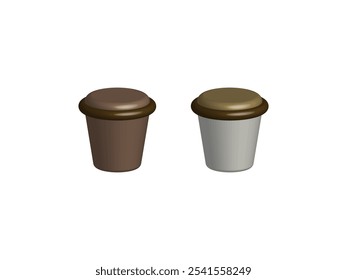 3D Disposable Paper Cup Vector Illustration for Coffee, Eco-Friendly Packaging. Sustainable Takeaway Cup, Paper Drinkware for Hot Drinks, Beverages, and Green Solutions for Environment-Friendly Use.