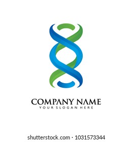 3D DNA Helix Infinity Logo Icon