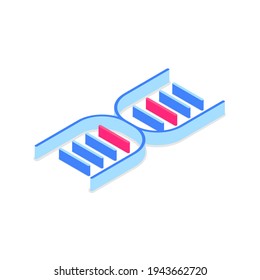 3d DNA icon.Vector illustration in isometric style. Isolated on white background