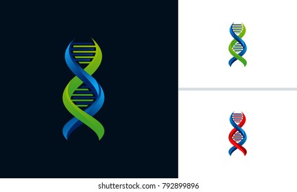 3d DNA logo designs concept, Gen logo designs template
