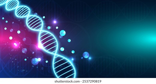 3d DNA Molekülstruktur von Sternen auf blauem Hintergrund Wissenschaft und Technologie Erdkonzept