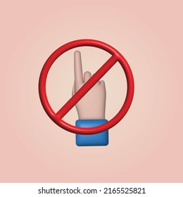 3d do not touch sign icon. Vector illustration