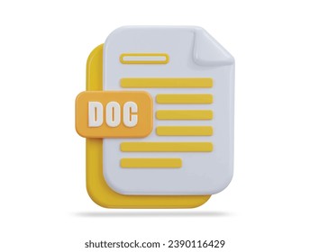 3d document file format icon vector illustration