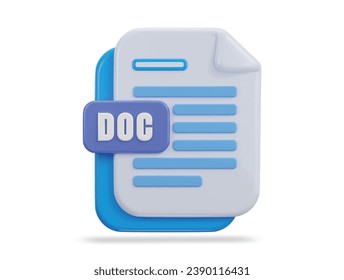 3d document file format icon vector illustration