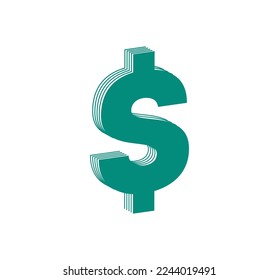 3D dollar money signs modern logo. Money icon design in form of line stripes. logo, corporate identity, app, creative poster and more.