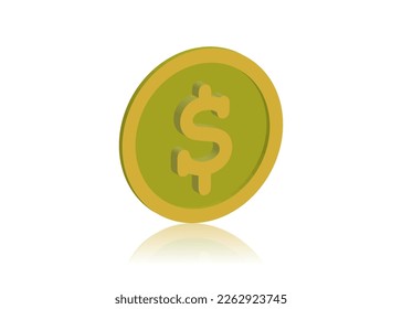 3D dollar sign isolated on white background. vector illustration. 