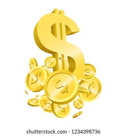 3d dollar sign vector design illustration isolated on white background
