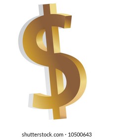 3d dollar symbol