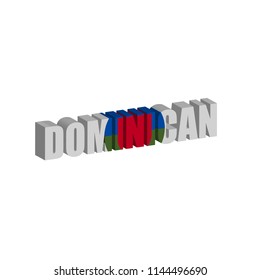 3d dominican text on white background