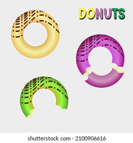 3d donuts hear fresh colors, m very delicious