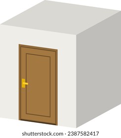 Ilustración de vectores aislados de puertas 3D