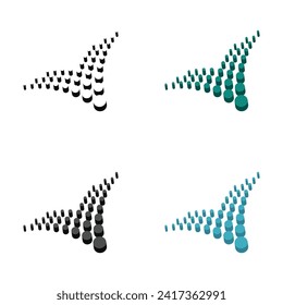 3d doted right tick mark check mark sign template