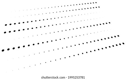 3D-Punkte, kreisen geometrische Anordnung in der Perspektive. Entschärfende, abnehmende Fesseln, versteifende, verstopfende Kunst-Raumgrafik