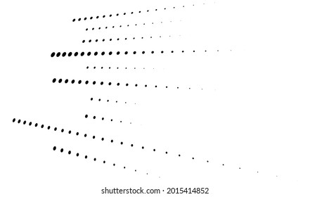 puntos 3D, disposición geométrica de círculos en perspectiva. Ilustración espacial de arte que se desvanece, disminuye la cantidad de espectros, estiba