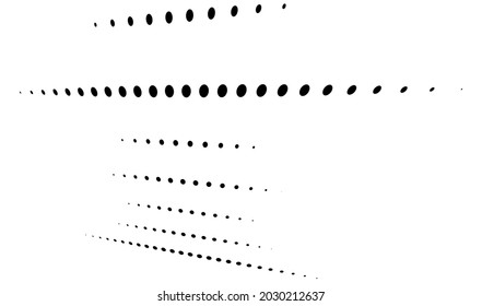 3D-Punkte, kreisen geometrische Anordnung in der Perspektive. Entschärfende, abnehmende Fesseln, versteifende, verstopfende Kunst-Raumgrafik