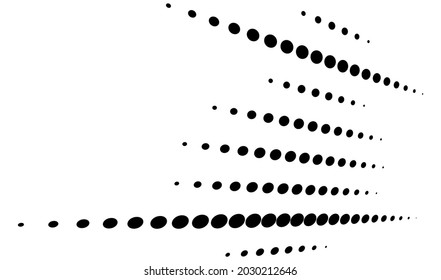 3D-Punkte, kreisen geometrische Anordnung in der Perspektive. Entschärfende, abnehmende Fesseln, versteifende, verstopfende Kunst-Raumgrafik