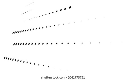 3D dots, circles geometric arrangement in perspective. Vanishing, diminishing speckles, stipple, stippling art spatial illustration