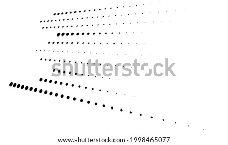 3D dots, circles geometric arrangement in perspective. Vanishing, diminishing speckles, stipple, stippling art spatial illustration