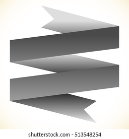 3d double banner / ribbon design element. Banner shape isolated on white