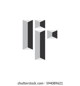 3d double letter r logo vector