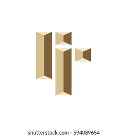 3d double letter r logo vector